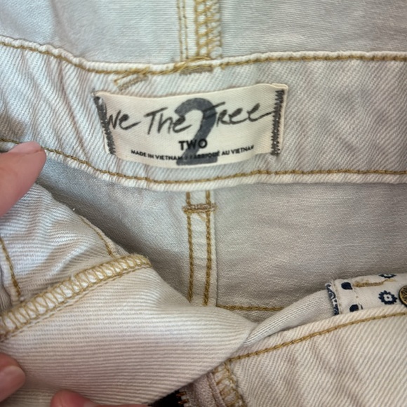 We the Free, Free People cream shorts overalls - Picture 4 of 5